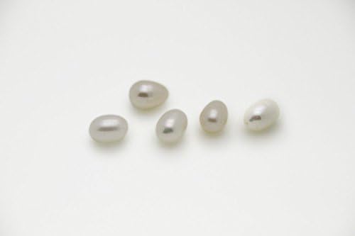 AAA 7.5-8mm Long Teardrop Freshwater Cultured Pearl Beads for Drop Earrings (White, 1mm Half Drilled), Sold By 2 Pieces for Each Unit