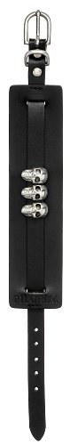 Pilgrim Herren-Armband Mit Drei Kleinen Totenk&ouml;pfen Skulls & Bones Versilbert, Schwarzes L Preisvergleich