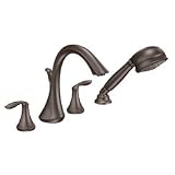 Moen T944ORB Eva Two-Handle High Arc Roman Tub Faucet and Hand Shower without Valve, Oil Rubbed Bronze