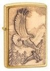 Zippo Lightrer Where Eagles Dare Emblem, Brushed Brass