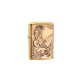 Zippo Lightrer Where Eagles Dare Emblem, Brushed Brass