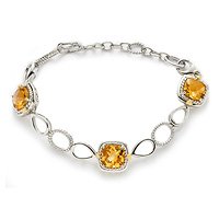 Sterling Silver and 18K Gold Citrine Bracelet by Shula NY