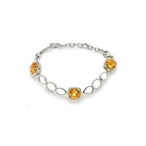 Sterling Silver and 18K Gold Citrine Bracelet by