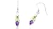 Pear Cut Peridot & Amethyst Earrings Sterling Silver (#0)