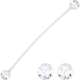 Pregnant Belly Button Ring with Clear Glitter UV Ends