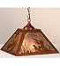 Meyda Tiffany Custom Lighting 76323 Quail Hunter with Dog 2-Light Pendant, Rust Finish with Silver Mica