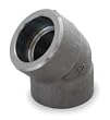 Industrial Grade 1MNP2 Elbow, 45 Deg, 1 1/2 In, Socket Weld, Steel
