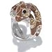 Serpentine's Silver & Brown Enamel Snake Cocktail Ring