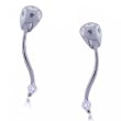 Diamond Dangle Earrings in Solid White 14 Karat Gold