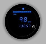 Cyberdyne C270E361N Speedometer + Tach Combo Blue with Black Bezel