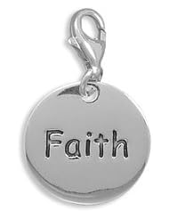 Polished "Faith" Charm with Lobster Clasp