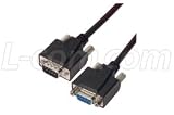 Deluxe Black D-sub 9 Position DB9 Male/Female Cables - Fully Populated, 100% Shielded 50.0 FEET