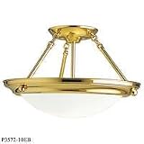 Progress Lighting P3572 Brushed Steel Eclipse 4 - Light Semi Flush Ceiling Pendant with Satin - White Glass - P3572