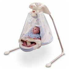 Fisher-Price - Starlight Papasan Cradle Swing Periwinkle Blue