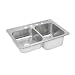Elkay STCR3322R0 Celebrity 33 Top Mount Double Bowl Stainless Steel Sink Large Bowl on Right - STCR3322R0