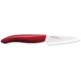 Kyocera Advanced Ceramic Revolution Series 3-inch Paring Knife with Red Handle, White Blade