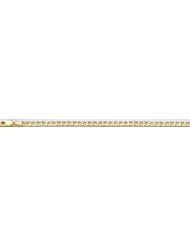 14k Italy Yellow Gold 3.6mm Flat Mariner Square Cuban Curb Link Chain Bracelet 8" Inches
