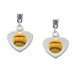 Softball in Heart Clear Swarovski Post Charm Earrings [Jewelry]