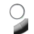 Geniune Leather Steering Wheel Cover - Silver