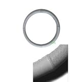 Geniune Leather Steering Wheel Cover - Silver