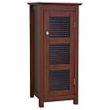 Elite Home Fashions Chesterfield Collection Shelved Floor Cabinet with Glass-Paneled Door, Espresso