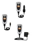 Car / Auto; Wall / AC Charger and USB Data Cable Deluxe Kit w/ Tip Exchange for the LG PM-225 - Gomadic Brand