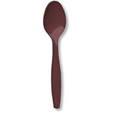 Creative Converting Touch of Color Premium 24 Count Plastic Spoons, Chocolate Brown