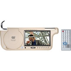 Pyle PLDVSL7T 7 TFT Left Side Sunvisor with DVD Player (Tan Color)