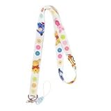 Disney Winnie the Pooh, Tigger, Eeyore, Piglet Lanyard / Neck Strap - White with velco release clasp and two kinds of clip to enable you to attach the lanyard to a wide range of devices, mobile phone, mp3, keys, name badge etc, orange, black, yellow, pink, red, blue, green
