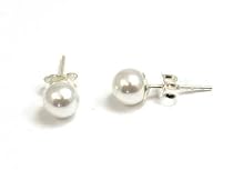 Sterling Silver Simulated Pearl Earrings Presented by Jakob Strauss