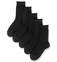 5 Pairs of Cotton Rich Heart Print Socks