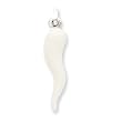Sterling Silver White Enamel Italian Horn Pendant