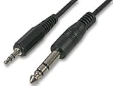 3.5mm Stereo Jack Plug To 6.35mm Stereo Jack Plug Cable 3m
