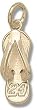 Driver Number 24 Flip Flop 5/8" Charm/Pendant -14K/10K, Stainless Steel or Gold Plated