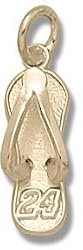 Driver Number 24 Flip Flop 5/8" Charm/Pendant -14K/10K, Stainless Steel or Gold Plated