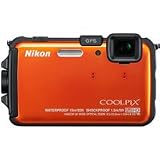 Nikon COOLPIX AW100 16 MP CMOS Waterproof Digital Camera with GPS and Full HD 1080p Video (Orange)
