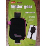 Staples Binder Gear Portable Organizer - Zippered Pocket for Cell Phones, iPods, MP3 players, Flash Drives, Etc... (Black & Pink)