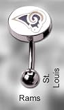 NFL Reverse Top Down Belly Button Ring - St. Louis Rams