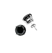 Sterling Silver Stud Earrings with Black CZ- Round Prong - 5 mm