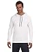 Anvil Lightweight Long-Sleeve Hooded T-Shirt (987AN) White/Dark Grey, XL