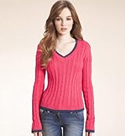 Angel V-Neck Cable Knit Jumper