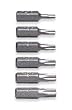 Westward 1VXP6 Screwdriver Bit Set, 1/4 Hex Dr, 6 Pc