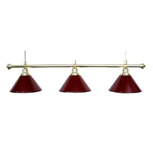 61" Metal Pool Table Light Billiard Lamp Brass - Burgundy
