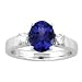 14k White Gold Oval Tanzanite and Diamond Ring 2.30 TCW