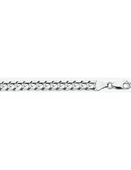 7mm White Gold Light Flat Curb Chain 16"
