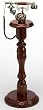 CLASSIC WOOD TELEPHONE ON CARVED PILLAR/ NOSTALGIA/ NEW