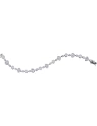 14k White Gold 4.75CT Round White Diamond Flower Bracelet