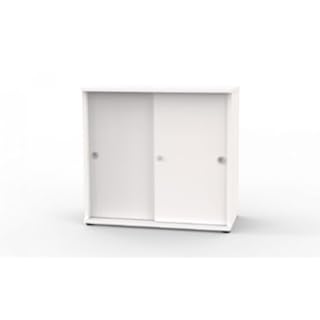 Wellemöbel Aktenschrank Schiebetürenschrank Quicks mit Schloss 80cm weiß