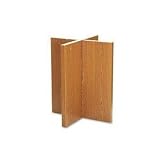 Round Conference Table X-Base for 42 Diameter Top, 29h, Medium Oak Finish (BSXX42BM)