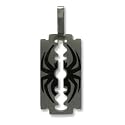 316L Stainless Steel Pendant Stainless Steel Pendant with laser cut spider design Width of Charm: 11mm Height of Charm: 22mm